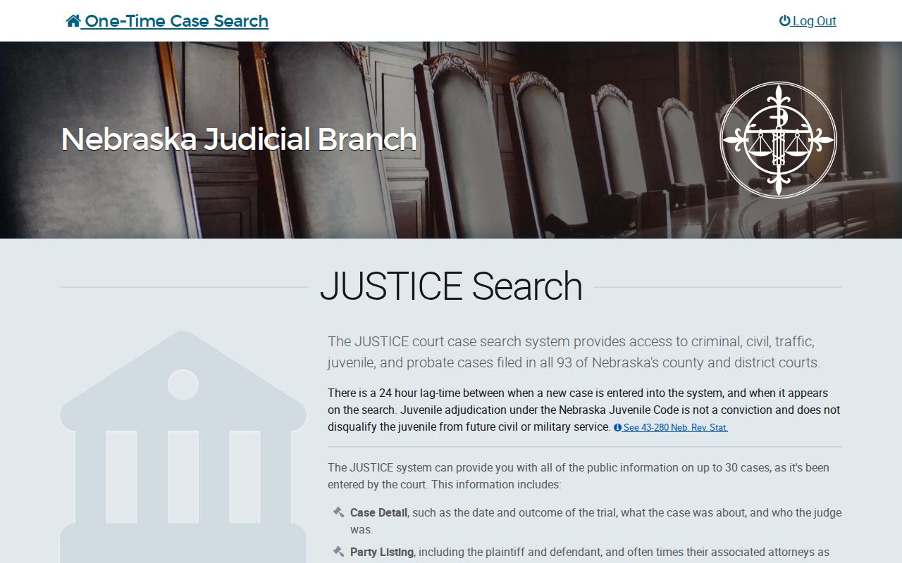 Hayes case search court record landing page