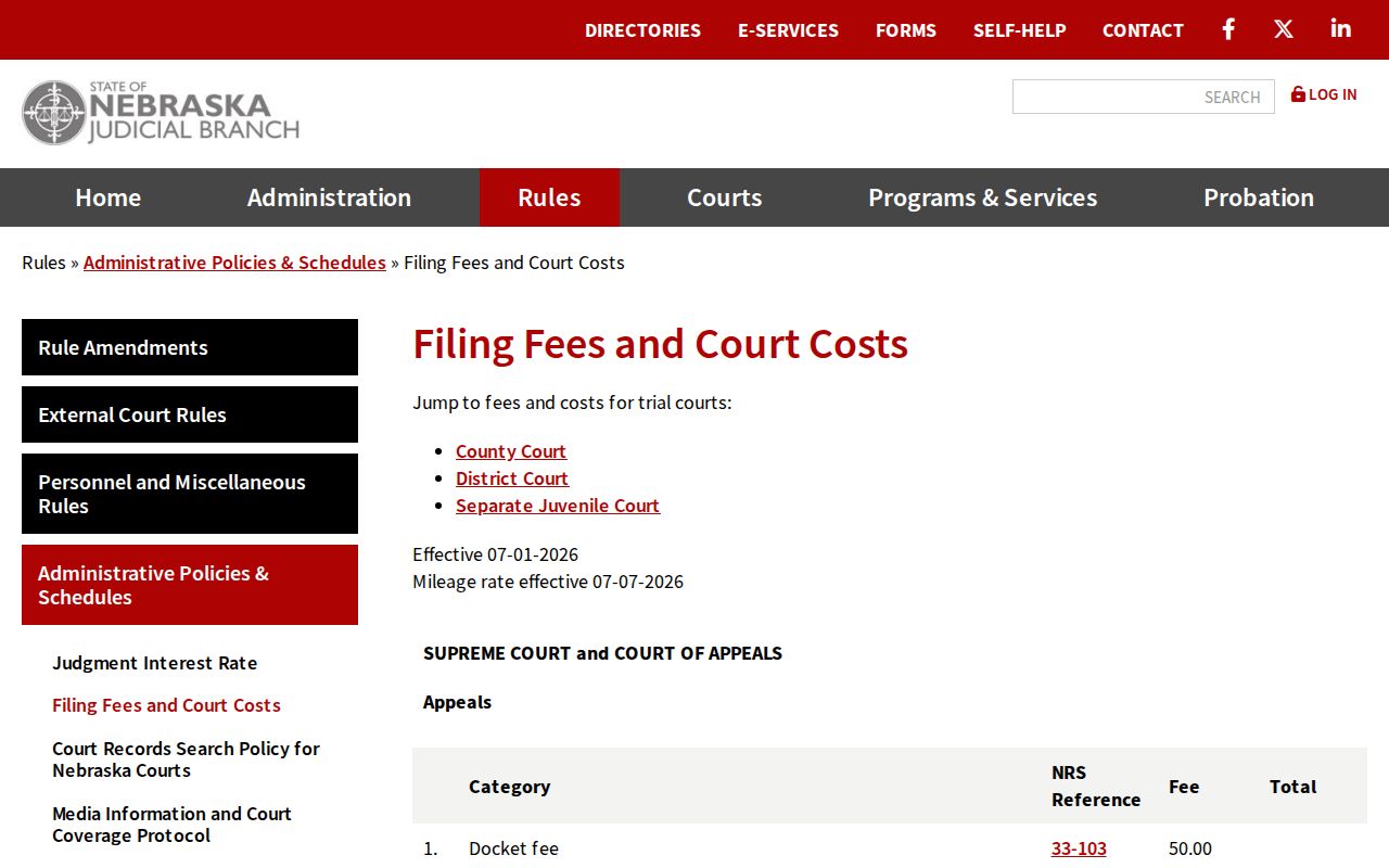 Hayes civil court docket current copy and seal fee schedule information