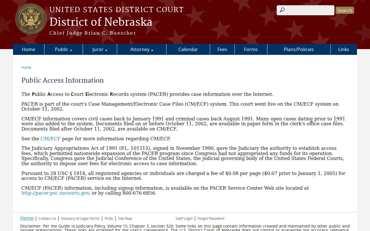 Hayes court records federal public access information