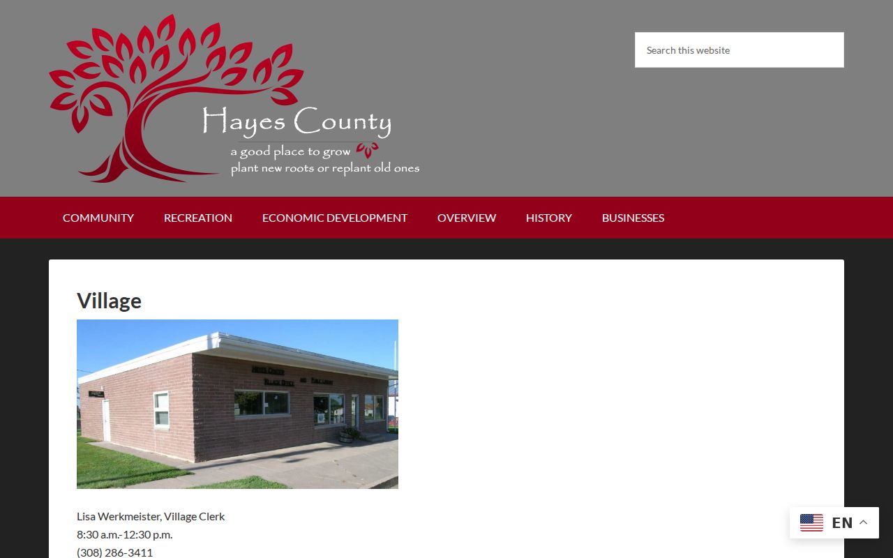 Hayes Center court records village contact source