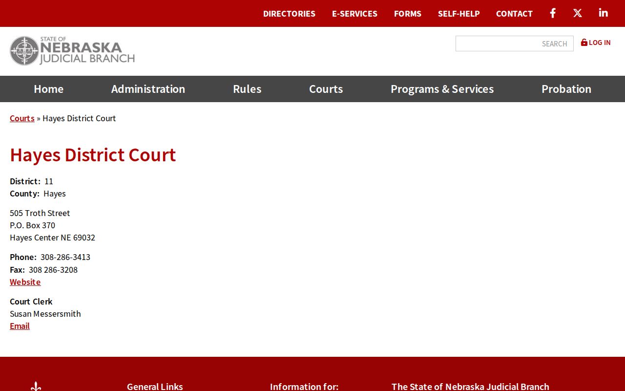 Hayes County court docket District Court contact record